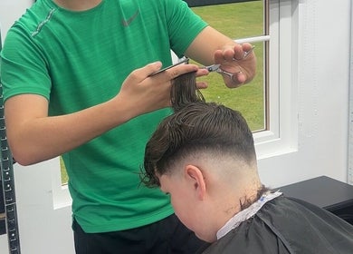 Haircut in progress at clell_cutz, Crossgates, Scotland, GB, showcasing precision cutting technique.