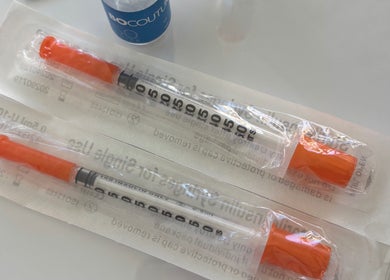 Medical syringes at Get The Glo Wellness & Beauty, Dorridge, England, GB, for precise beauty treatments.