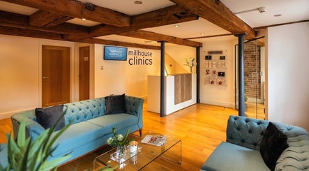 Reception area at Get The Glo Wellness & Beauty at Millhouse Clinics, Alvechurch, England, GB.
