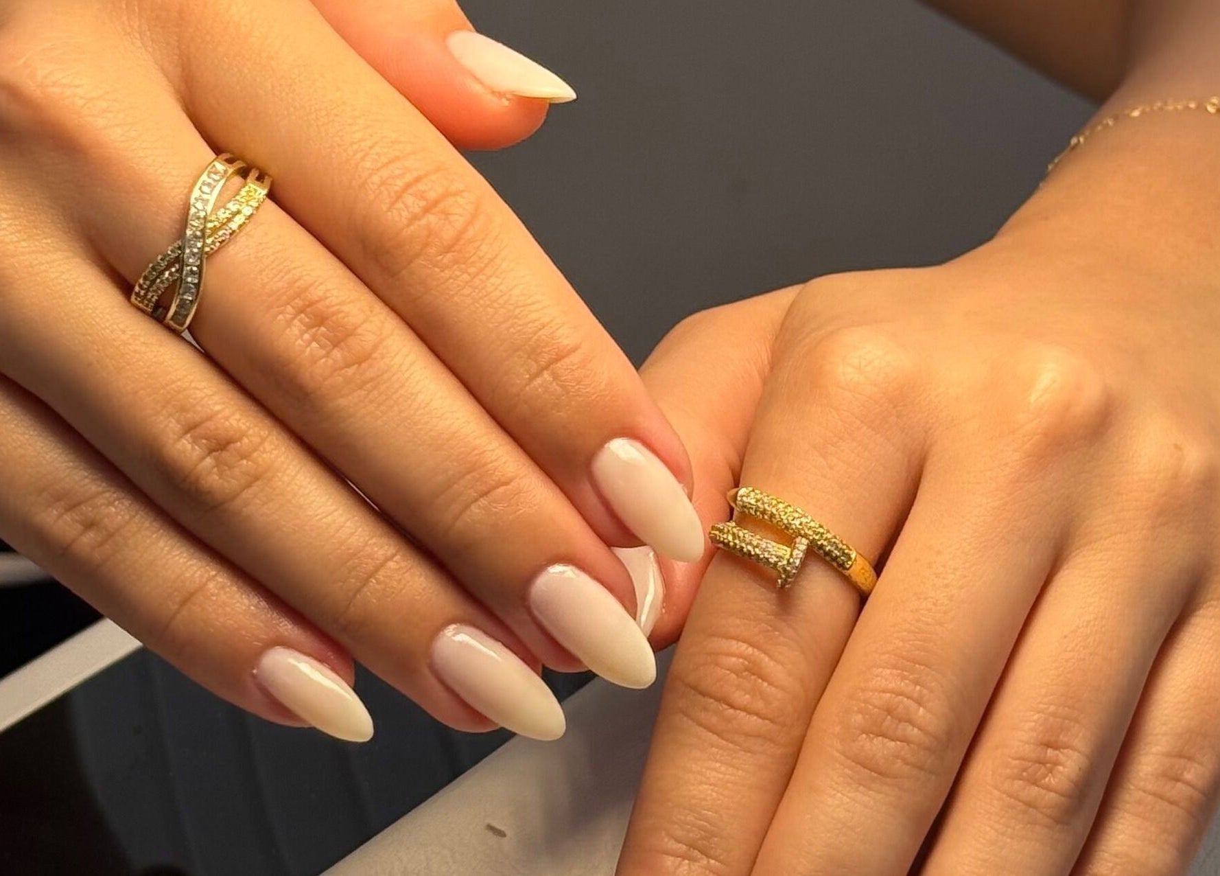 Elegant manicured hands with rings at Fatima beauty house, Aqaba, Aqaba Governorate, JO.