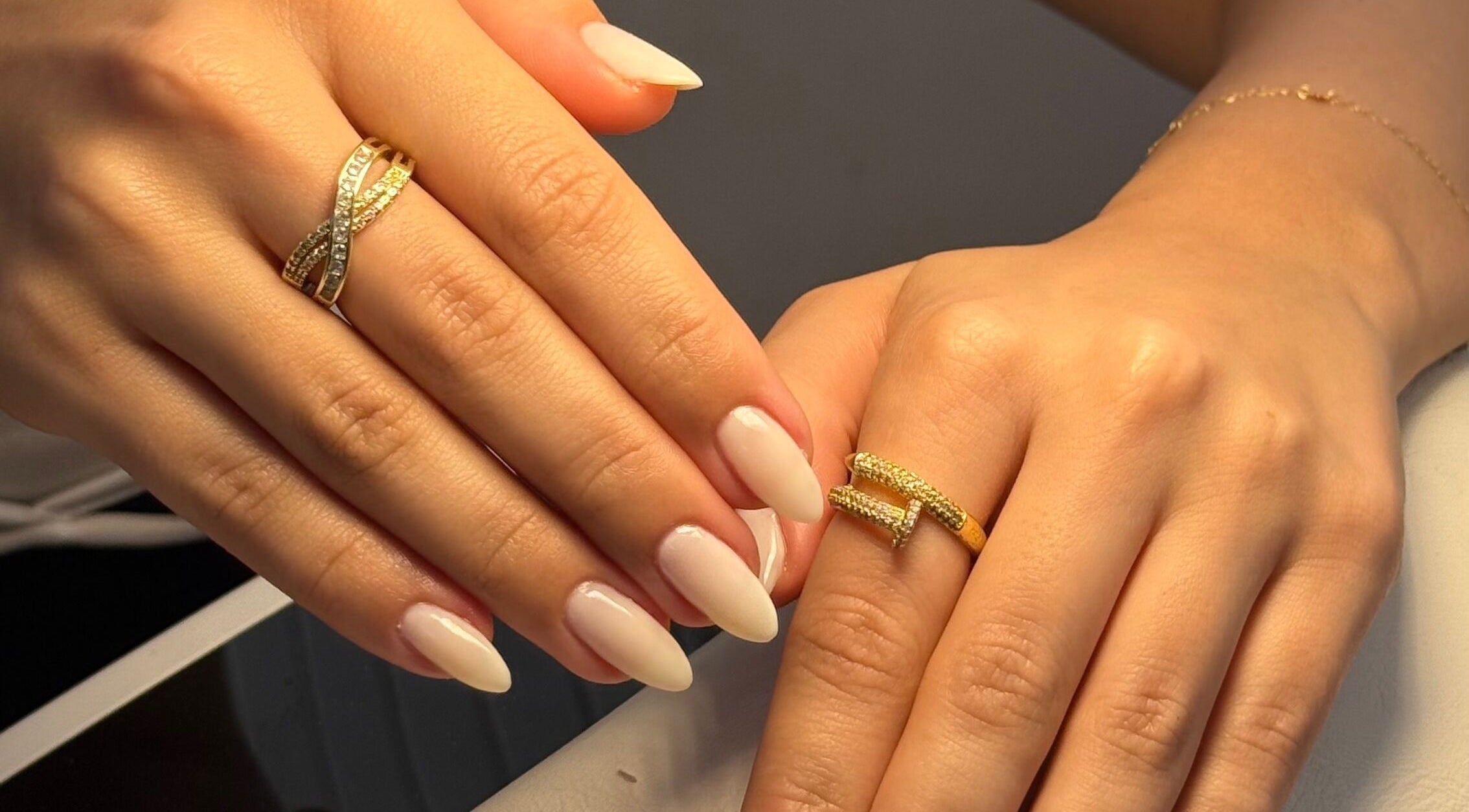 Elegant manicured hands with rings at Fatima beauty house, Aqaba, Aqaba Governorate, JO.