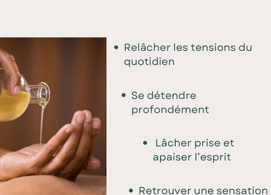 Huile de massage en cours d'application à Passion Bien-Être, Granges-paccot, Fribourg, CH pour détente profonde.