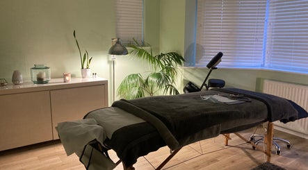 Relaxing massage room at Serenity Therapy - Massage & Wellbeing, Bournemouth, England, GB.