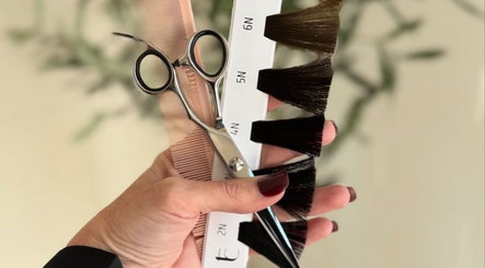 Hair color samples and scissors at Temple by Zyna, Moranbah, Queensland, AU for expert styling.