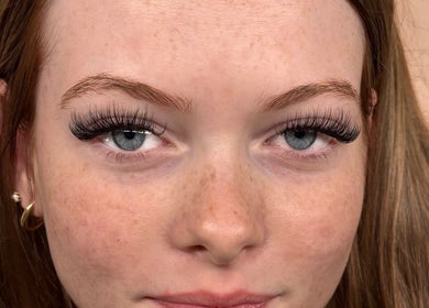 Close-up of eyelash extensions at Peachy Lash Bar, Ballajura, Western Australia, AU.
