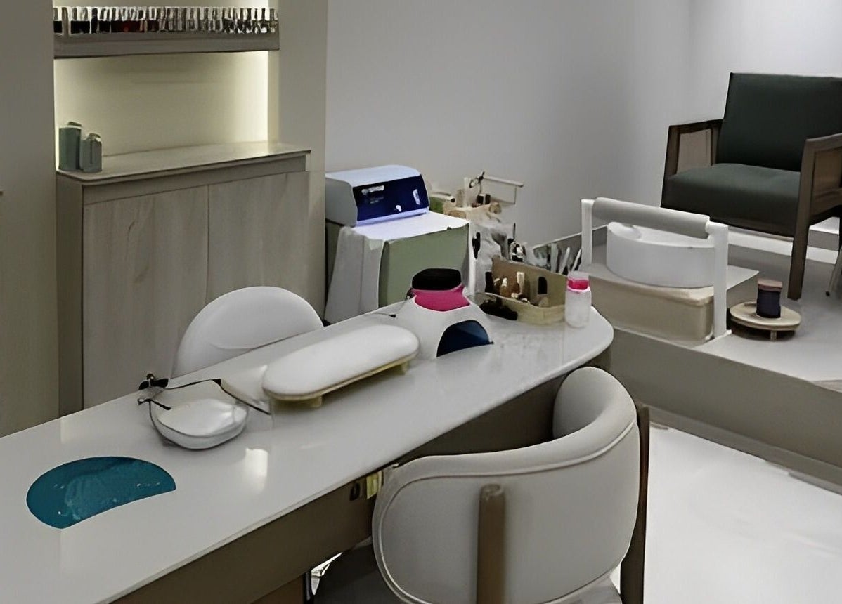 Modern nail care area at Olva Spa I أولفا سبا, Riyadh, Riyadh Province, SA, featuring polished decor.