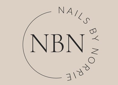 Nails by Norrie logo on a beige background, showcasing elegance at Caernarfon, Cymru, GB.
