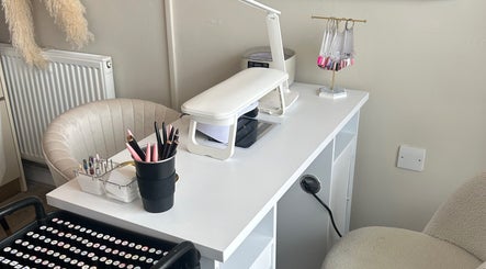 Elegant nail station at Nails by Norrie, Caernarfon, Cymru, GB with stylish tools and modern decor.