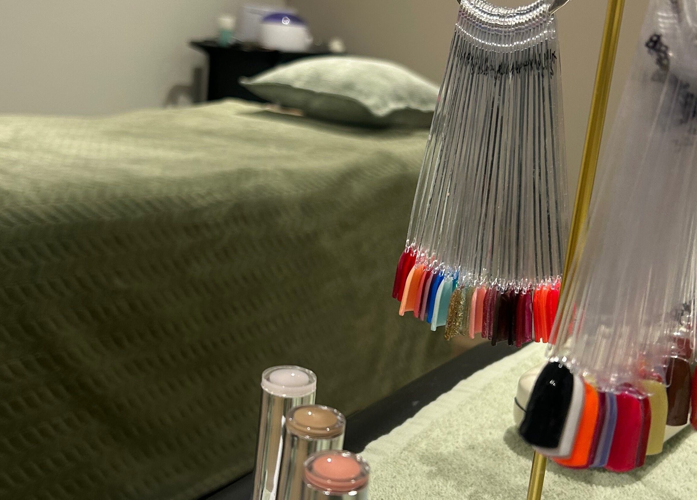 Nail polish display at Sophie's Ultimate Beauty in Deeping Saint James, England, GB.