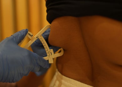 Body fat measurement at Vivo Mumbai, Mumbai, Maharashtra, IN, showcasing precise wellness services.
