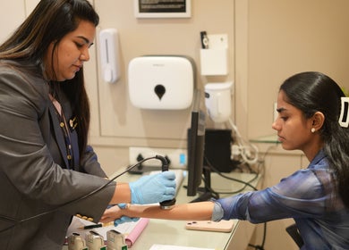 Professional skin analysis at Vivo Mumbai, Mumbai, Maharashtra, IN, showcasing personalized skincare services.