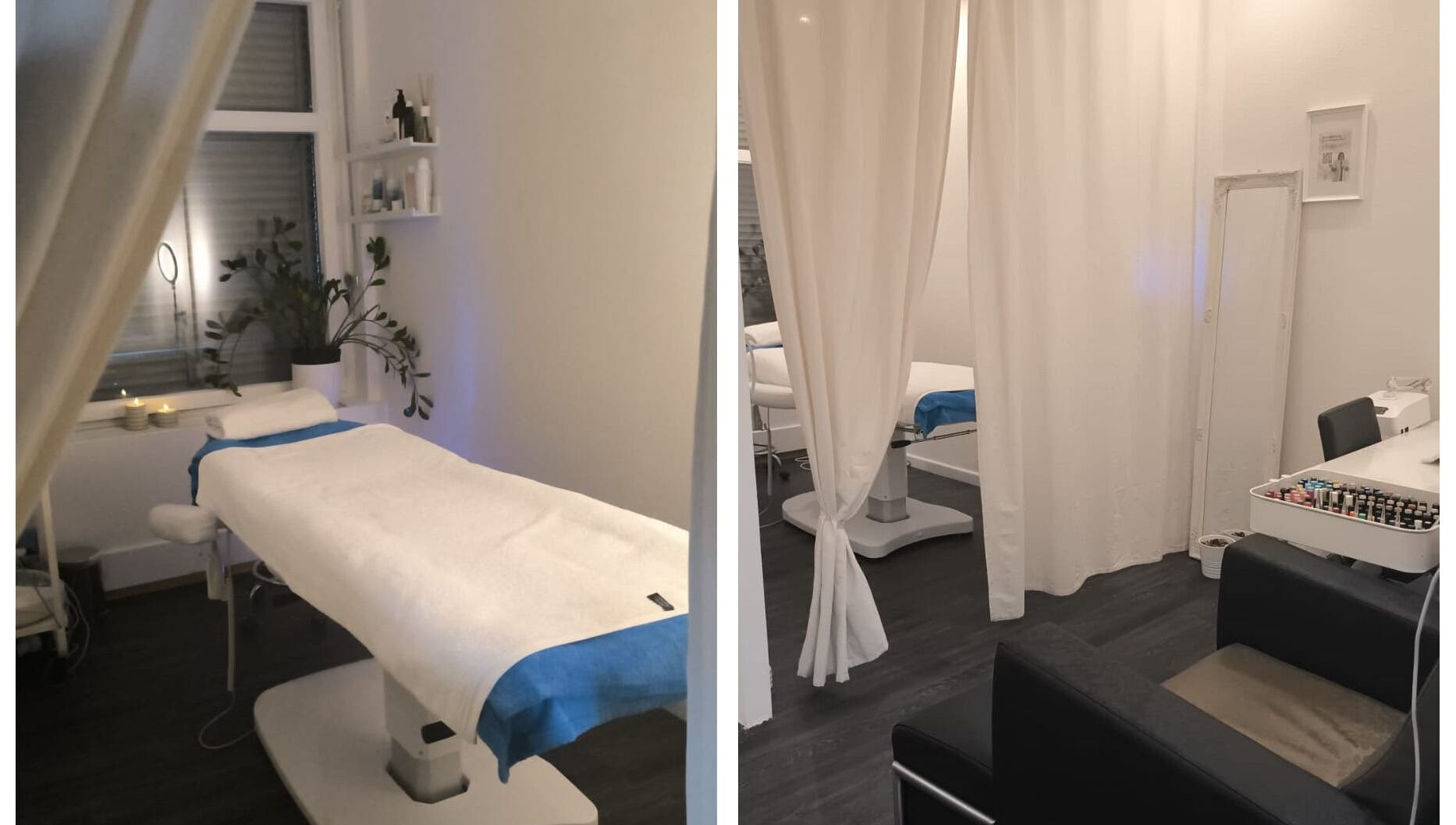 Behandlungsraum bei moncar beauty & nails in Zürich, Zürich, CH, mit Massageliege und entspannender Atmosphäre.