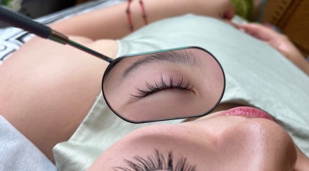 Close-up of lash extension at Killer Rose Lash, Arlington, Virginia, US, showcasing expert application.