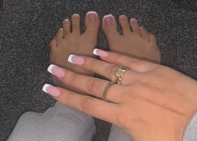 French nails and pedicure at Klaw Cartel, Birmingham, England, GB.