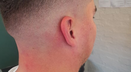 Close-up of fresh fade haircut at Shauno The Barber in Durban, Kwazulu-natal, ZA.