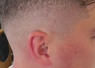 Close-up of a precision fade haircut by Shauno The Barber in Durban, Kwazulu-Natal, ZA.