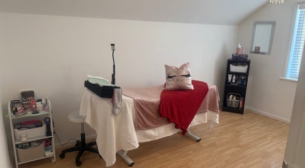 Comfortable treatment room at Glow Up By Gia in Hemsworth, West Yorkshire, England, GB with modern decor.