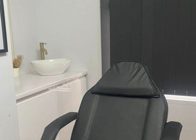 Elegant treatment room at Glow Up By Gia in Hemsworth, West Yorkshire, England, GB with modern decor.