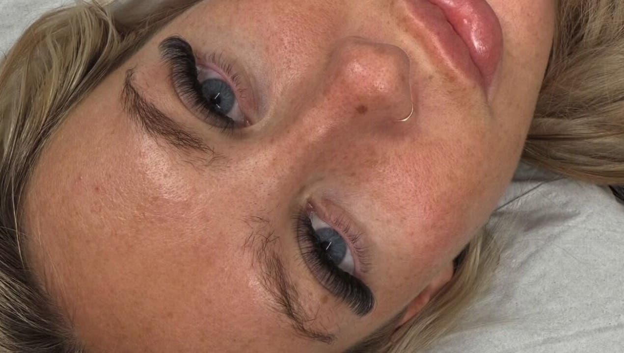 Close-up of eyelash extensions at Elevé Beauty, Kidderminster, England, GB.