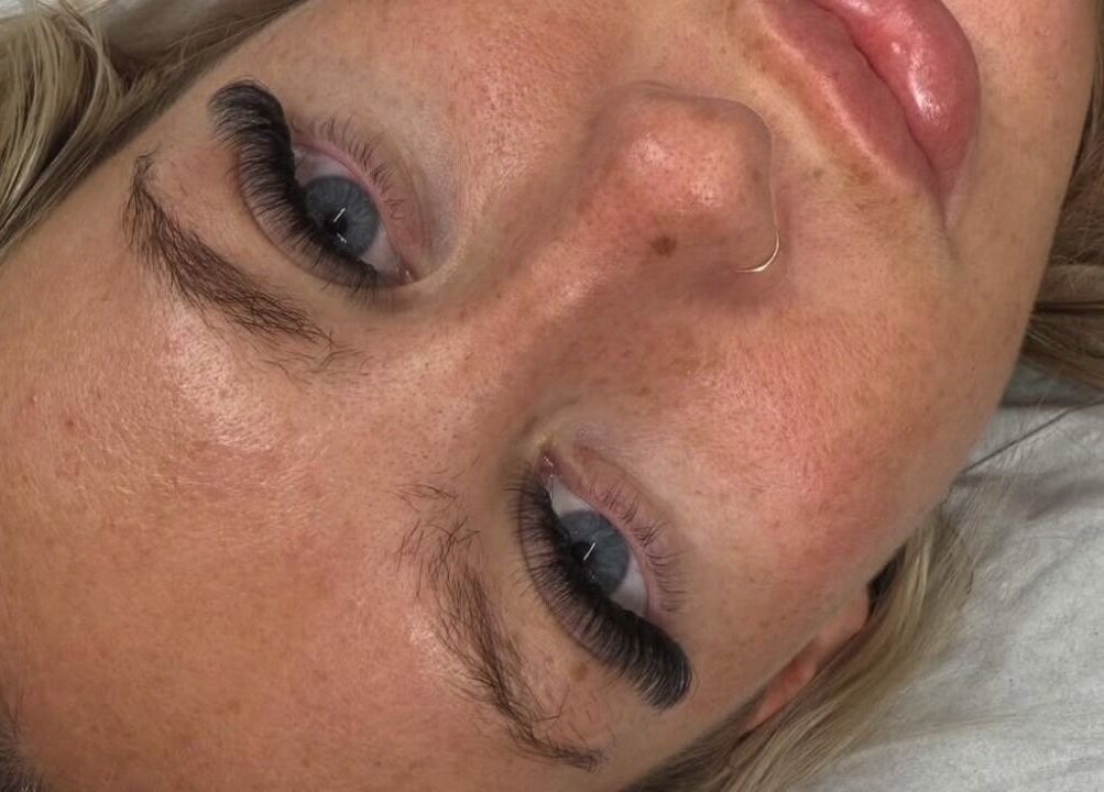 Close-up of eyelash extensions at Elevé Beauty, Kidderminster, England, GB.