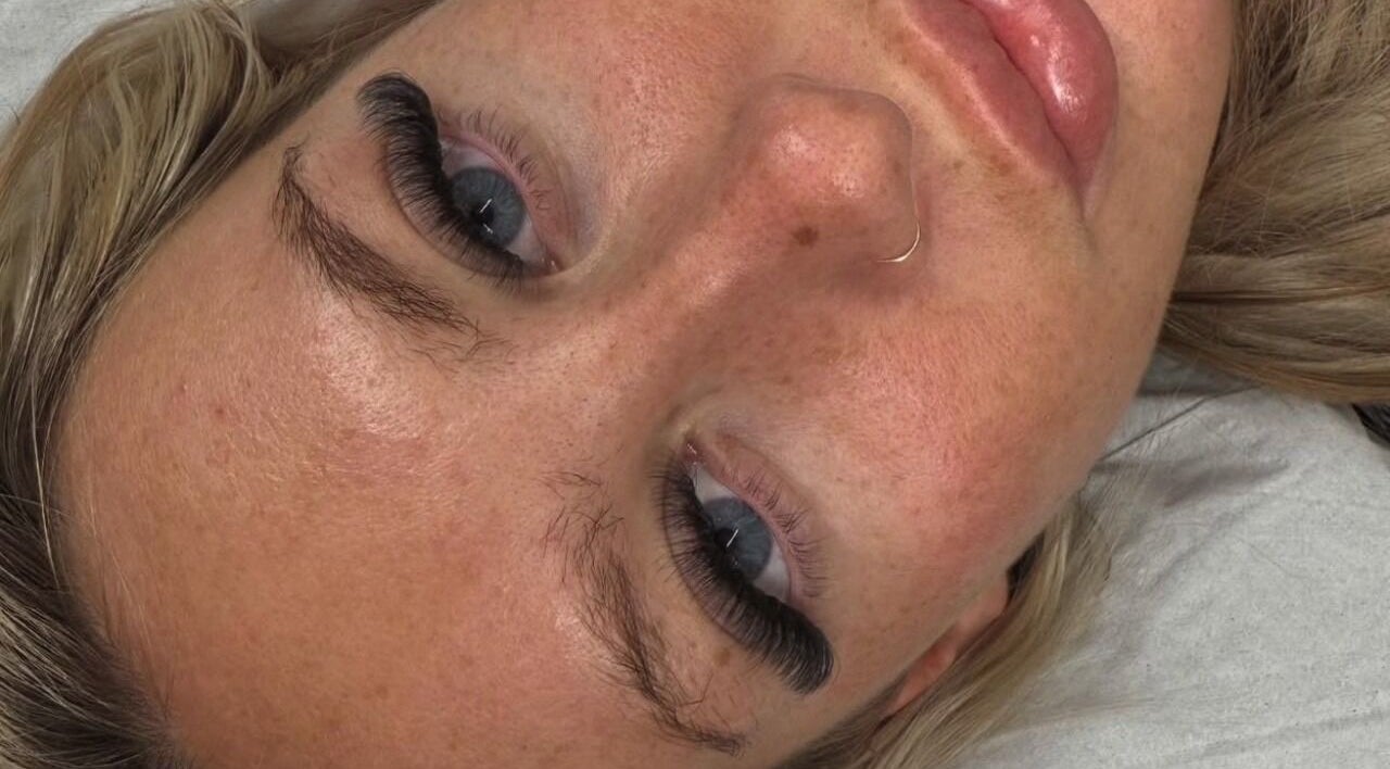 Close-up of eyelash extensions at Elevé Beauty, Kidderminster, England, GB.