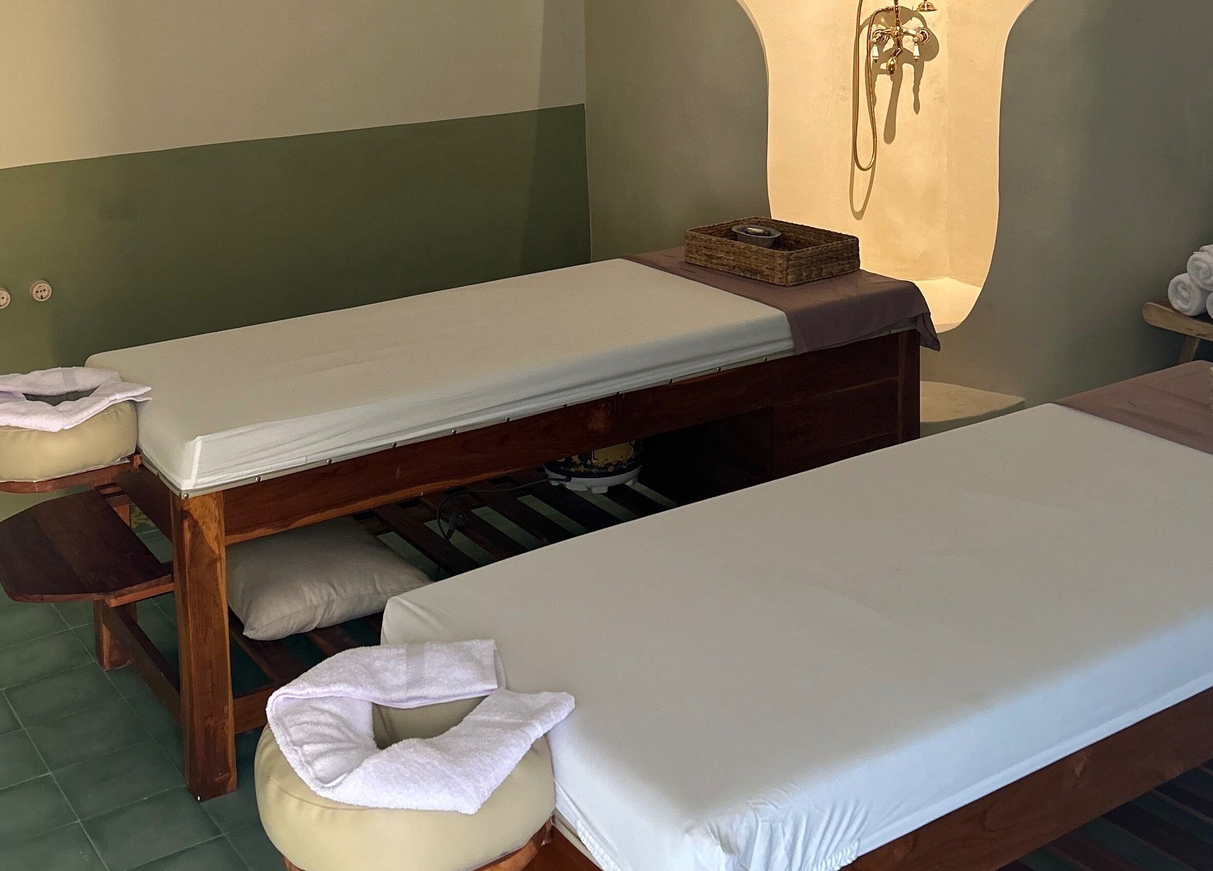 Massage tables at Limu Spa Moroccan in Bali, Bali, ID offer a serene atmosphere for ultimate relaxation.