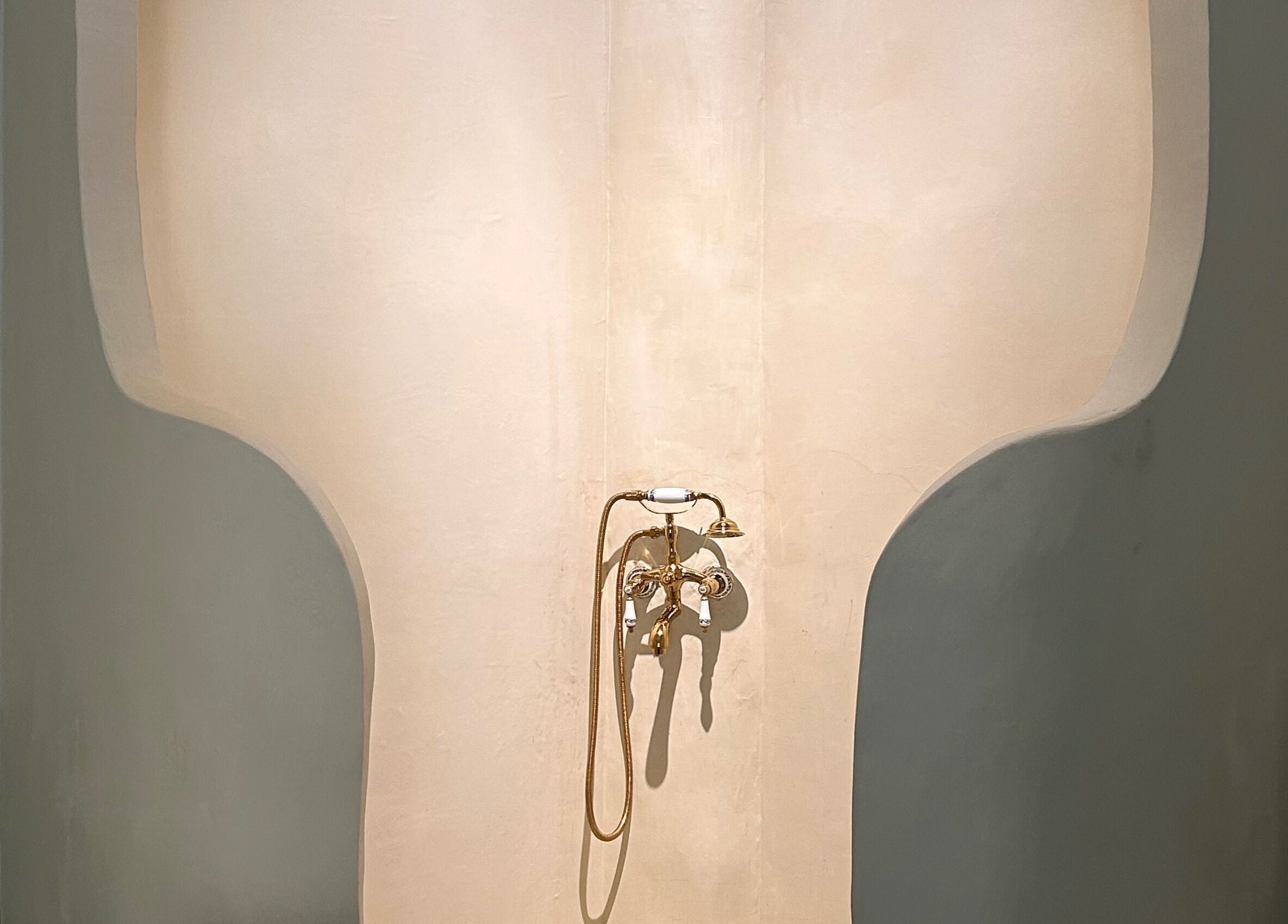 Elegant shower fixture at Limu Spa Moroccan, Bali, Bali, ID exudes luxury and relaxation.
