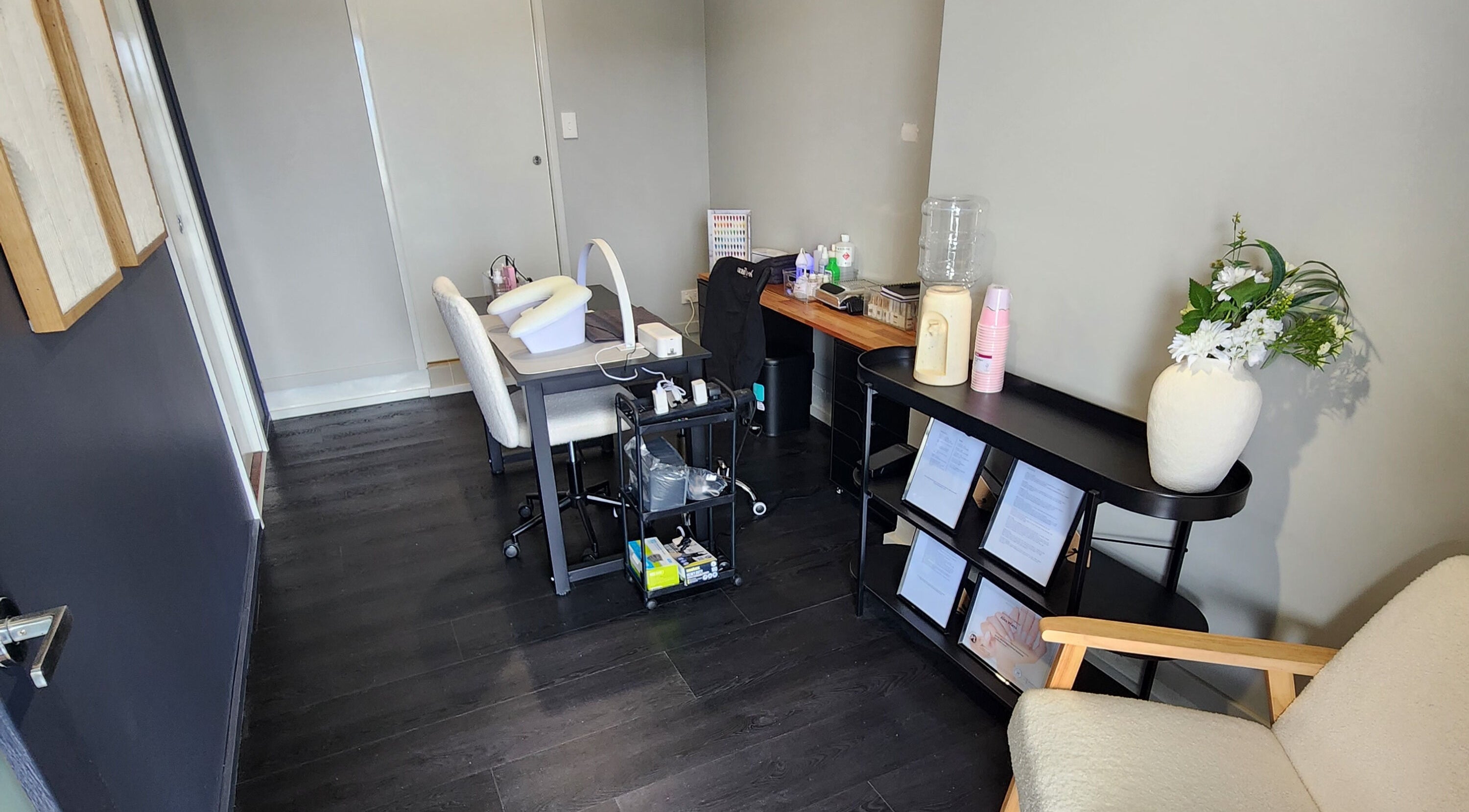 Nail Nook's modern interior with manicure stations in Cooranbong, New South Wales, AU.