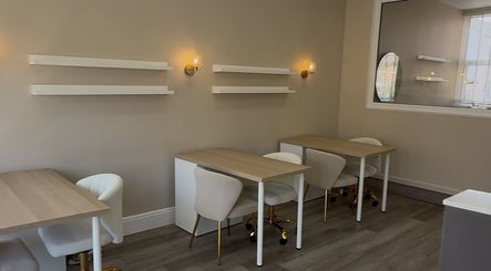 Modern, chic interior of Sorelle Beauty House in Lytham St Annes, England, GB with stylish decor.