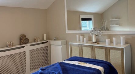 Tranquil treatment room at Sorelle Beauty House, Lytham St Annes, England, GB, featuring elegant decor and cozy ambiance.
