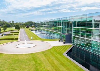 Vanessa's Makeup LTD at Botanica in Datchet, England, GB, features modern glass architecture and lush greenery.