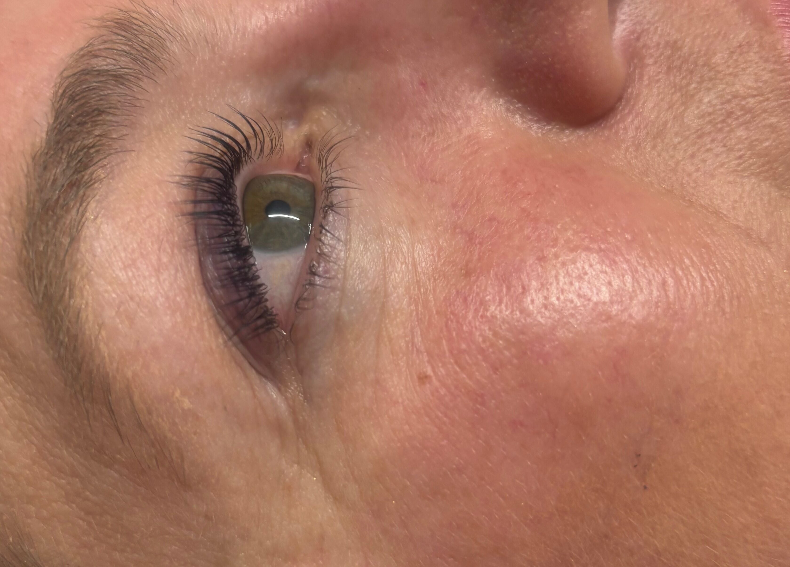 Close-up of enhanced eyelashes at Revive Skin & Aesthetic Clinic, Abergavenny, Wales, GB.