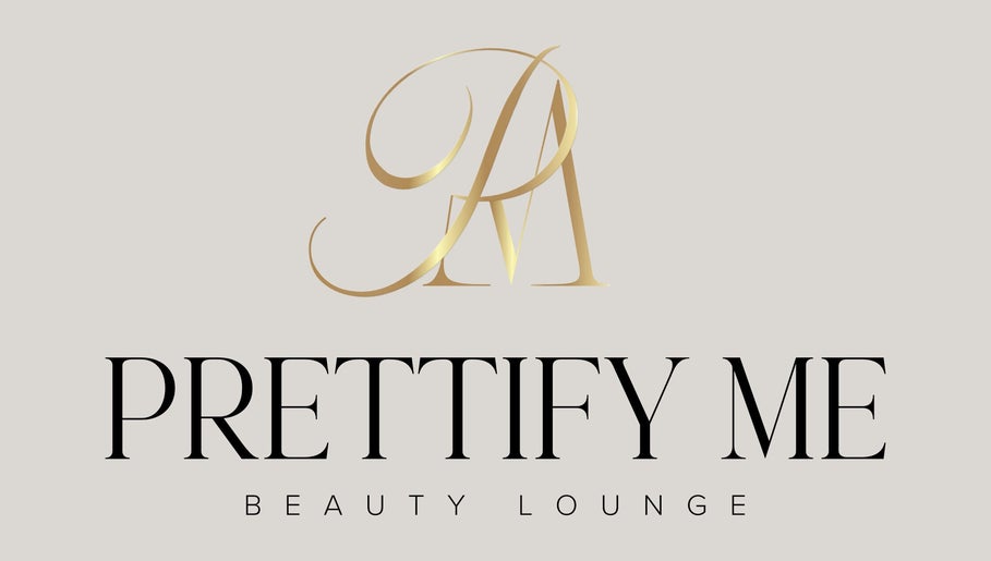Prettify Me Beauty Lounge logo in Willemstad, Curaçao, CW with gold initials and black text.