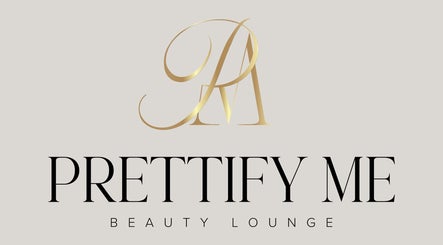 Prettify Me Beauty Lounge logo in Willemstad, Curaçao, CW with gold initials and black text.