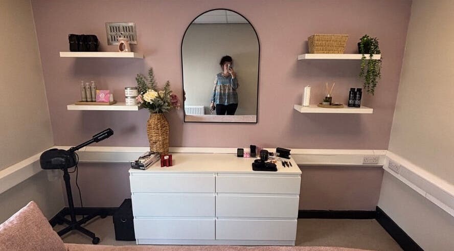 Calming beauty room at Joy’s Beauty Therapy, Gainsborough, England, GB, with sleek decor and warm tones.