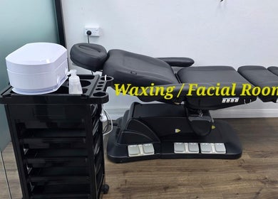 Modern waxing and facial room at Grooming Guru Unisex Salon, Ingleburn, New South Wales, AU.