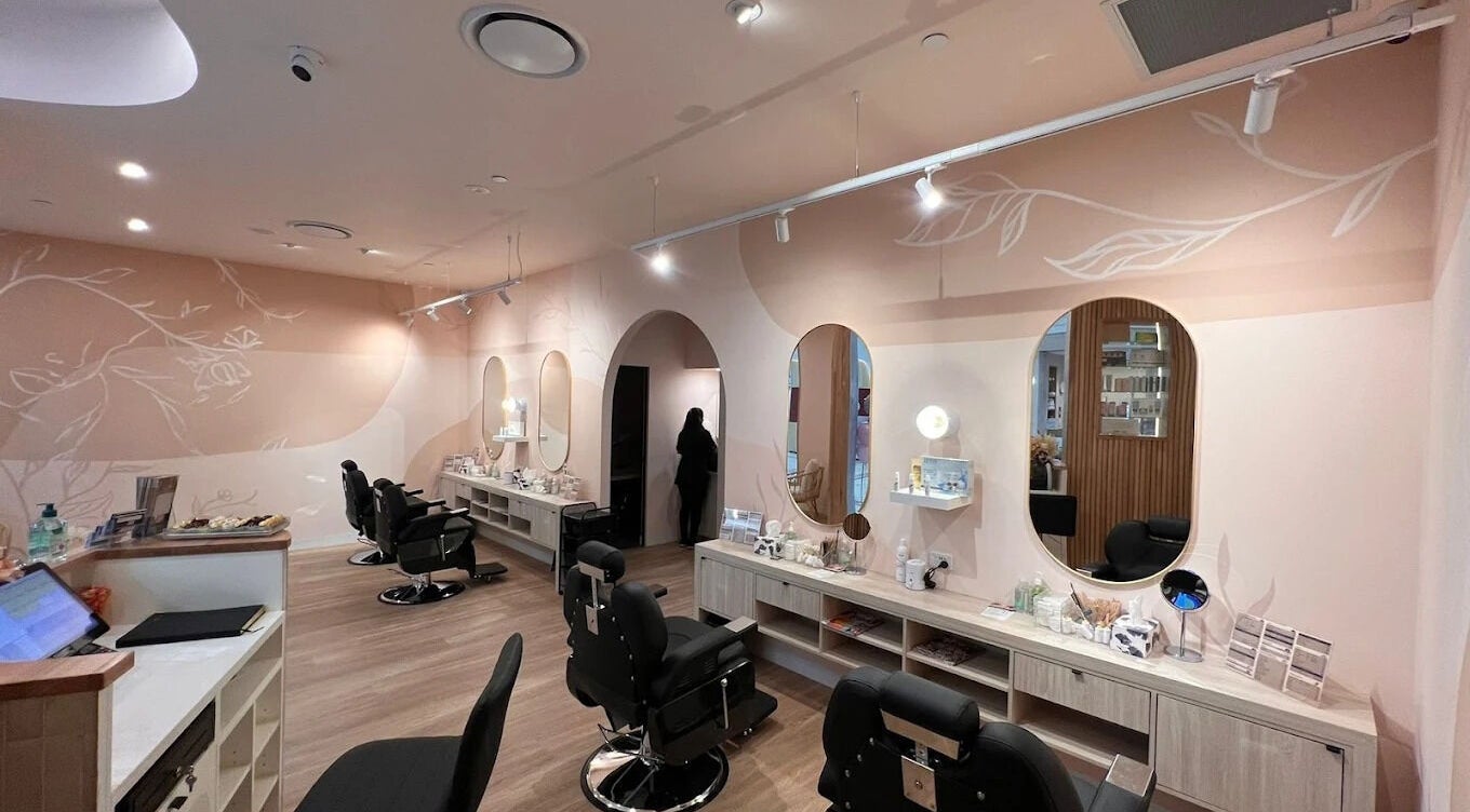 Elegant interior of Savoy Beauty - Inaloo, showcasing makeup stations in Innaloo, Western Australia, AU.