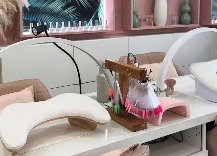 Nail care station at Savoy Beauty - Warwick, showcasing manicure tools and comfy chairs in Warwick, Western Australia, AU.