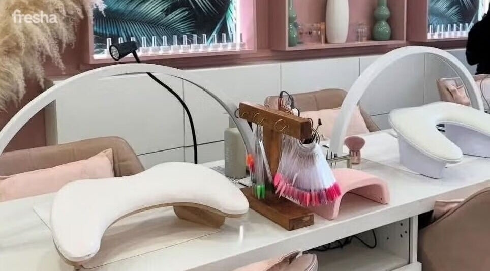 Nail care station at Savoy Beauty - Warwick, showcasing manicure tools and comfy chairs in Warwick, Western Australia, AU.