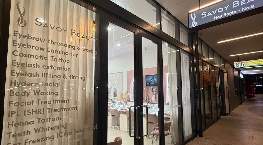 Entrance of Savoy Beauty - Brabham showcasing services offered, located in Brabham, Western Australia, AU.