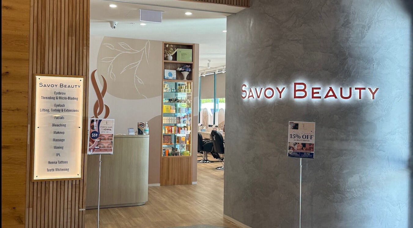 Entrance of Savoy Beauty - Joondalup in Joondalup, Western Australia, showcasing beauty services.