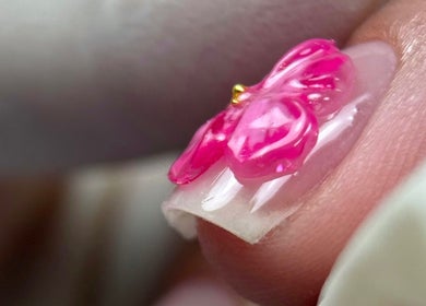 Pink butterfly nail art by Panut Andreea | Nail Artist & Trainer, Strovolos, Nicosia, CY.