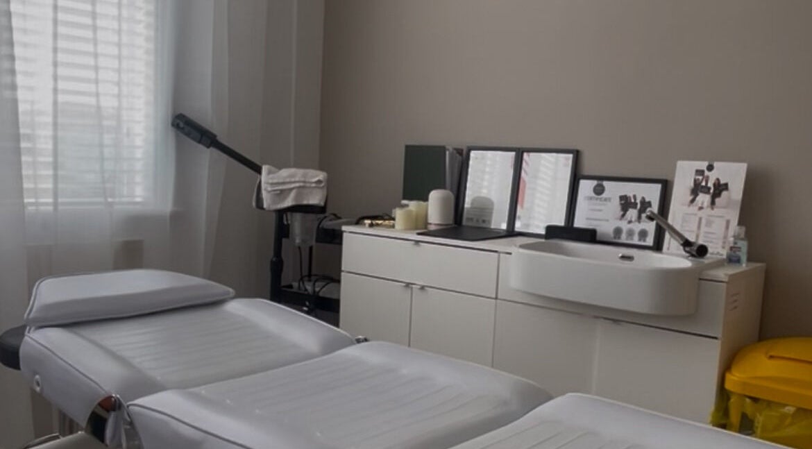 Treatment room at Fresh Faced in Grimsby, England, GB with modern equipment and calming ambiance.