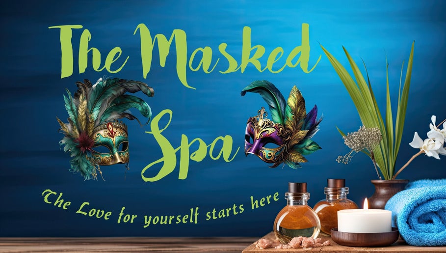 Elegant spa setup with masks at The Masked Spa Mobile, De Kelders, Western Cape, ZA.