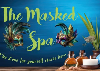Elegant spa setup with masks at The Masked Spa Mobile, De Kelders, Western Cape, ZA.