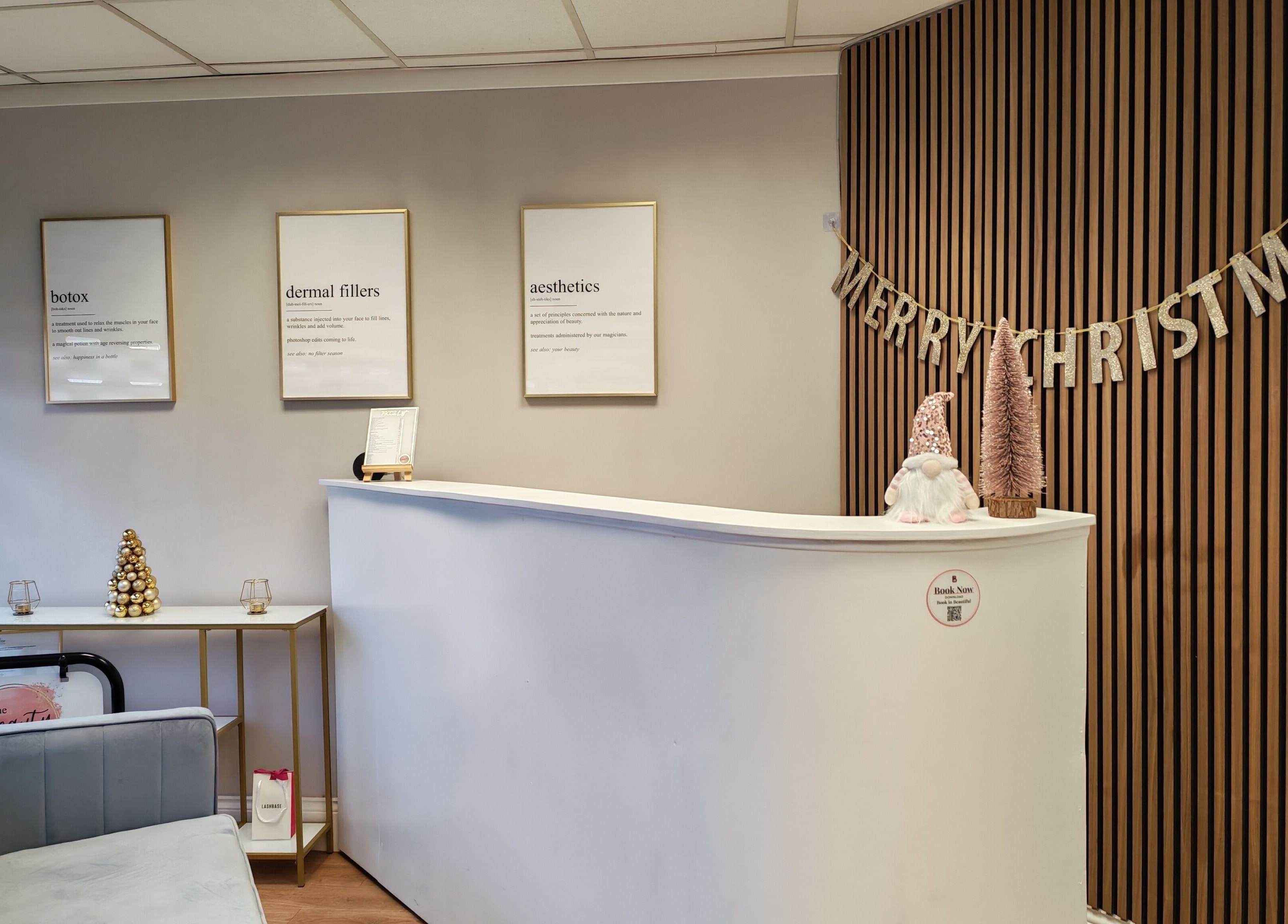 Elegance Permanent Makeup cozy reception with Christmas decor in Kirkby In Ashfield, England, GB.