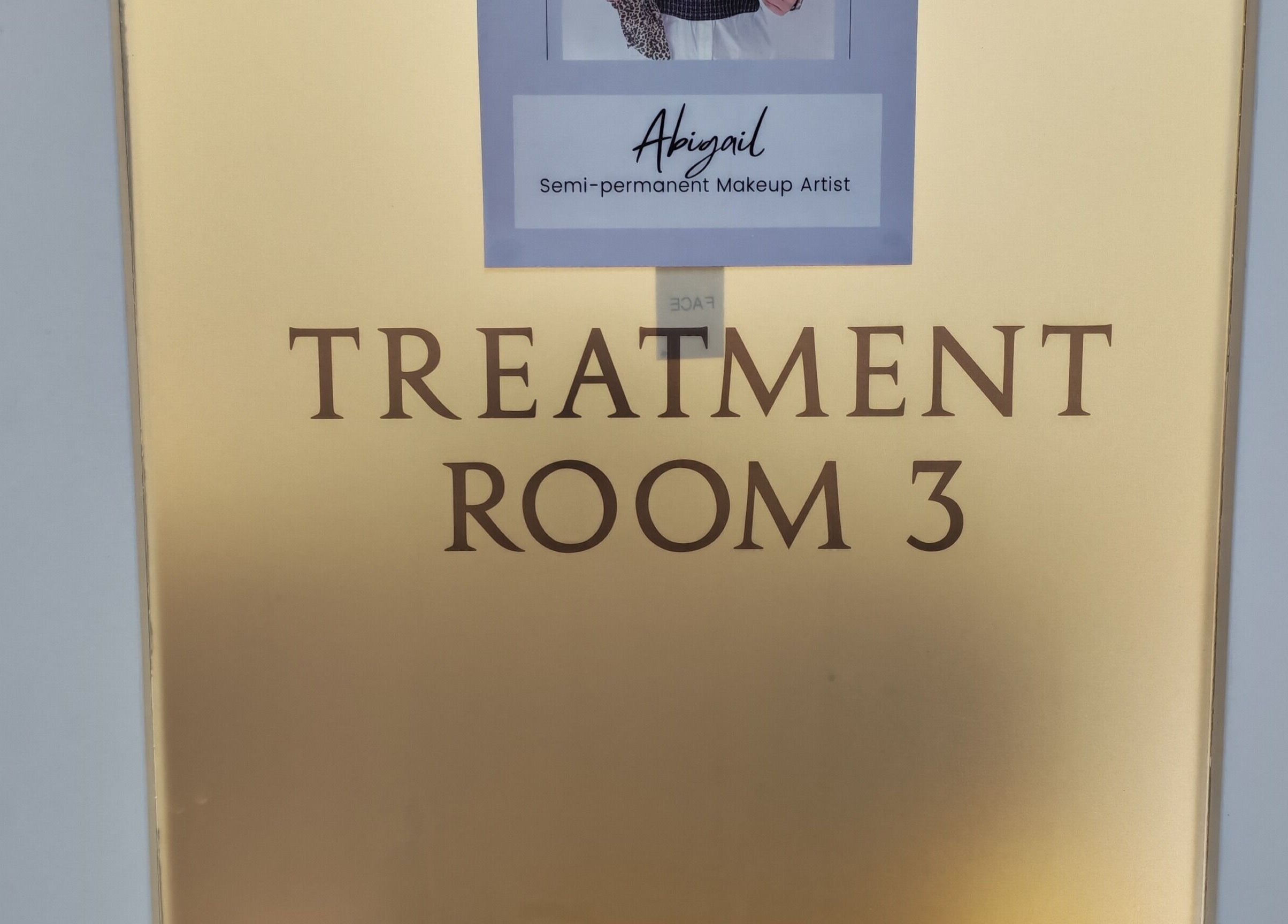 Entrance to Treatment Room 3 at Elegance Permanent Makeup in Kirkby In Ashfield, England, GB.