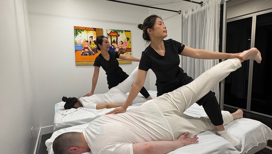 Therapists performing Thai massage at Thai massage wellness, Las Vegas, Nevada, US.