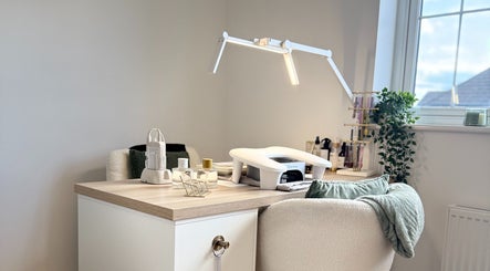 Modern nail station setup at Lola Nail Aesthetics in Chadderton, England, GB featuring chic decor.