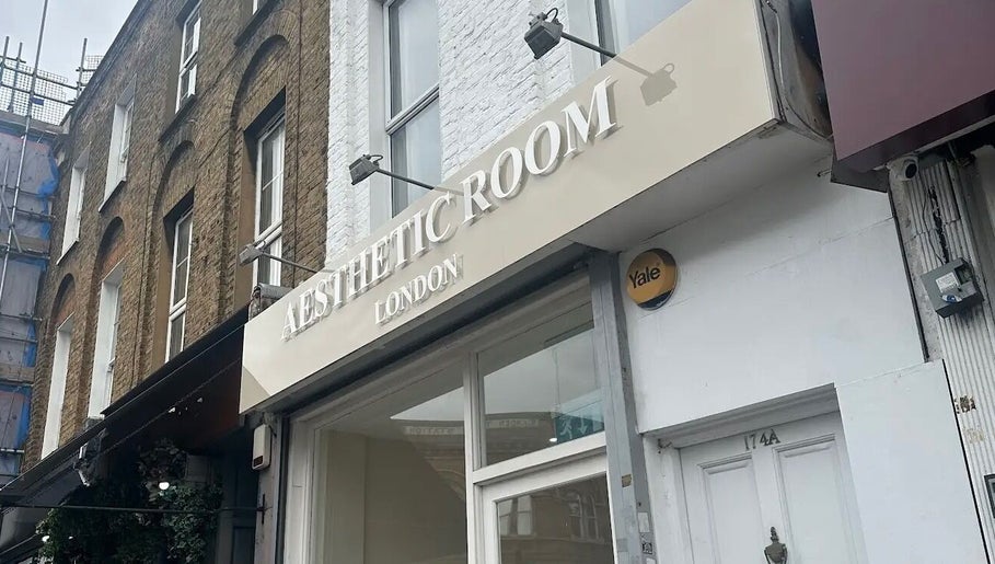 Exterior view of Face Couture, an aesthetic venue in London, England, GB, with prominent signage.